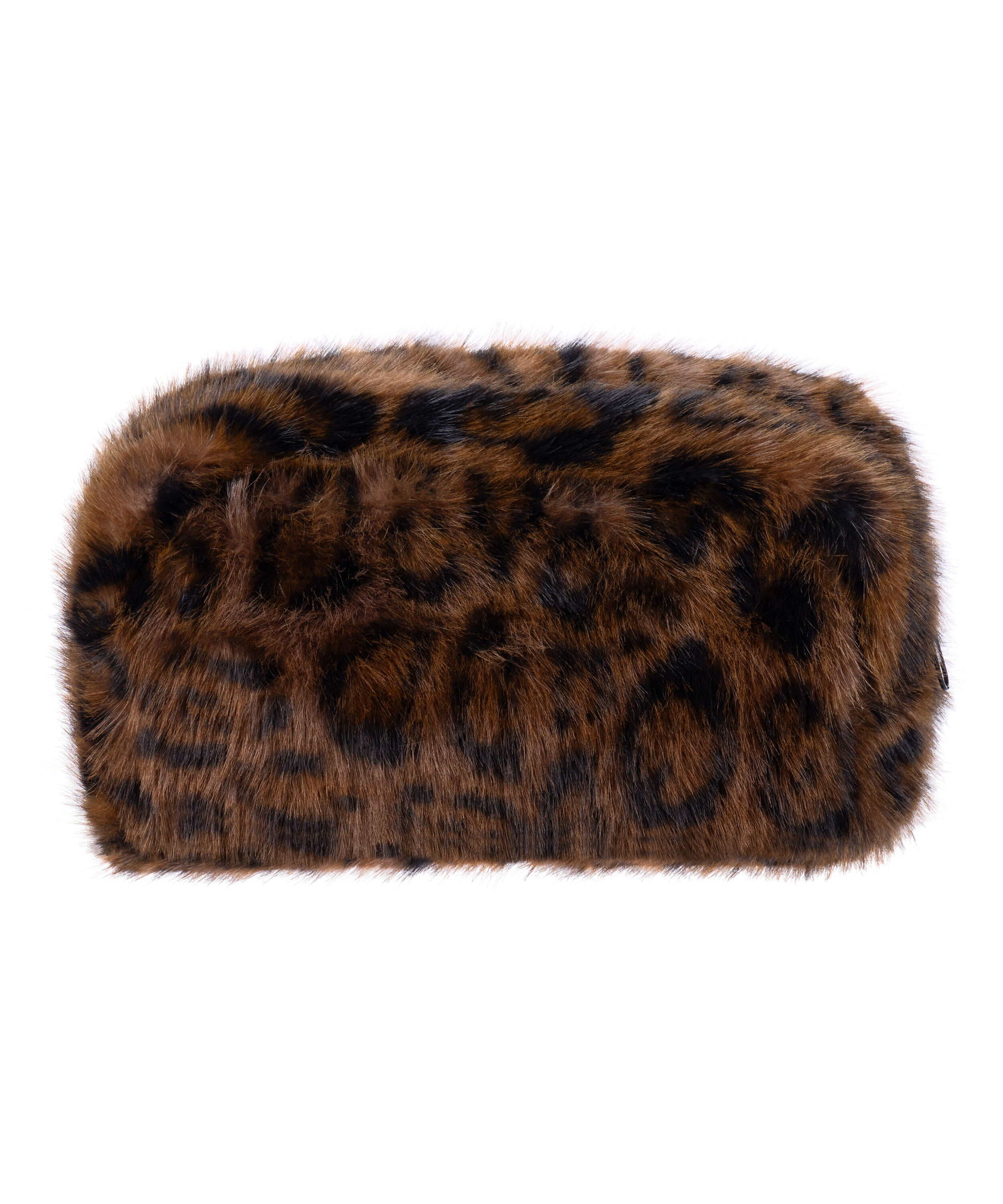 Make-up tas scrunchie leopard set, Zwart