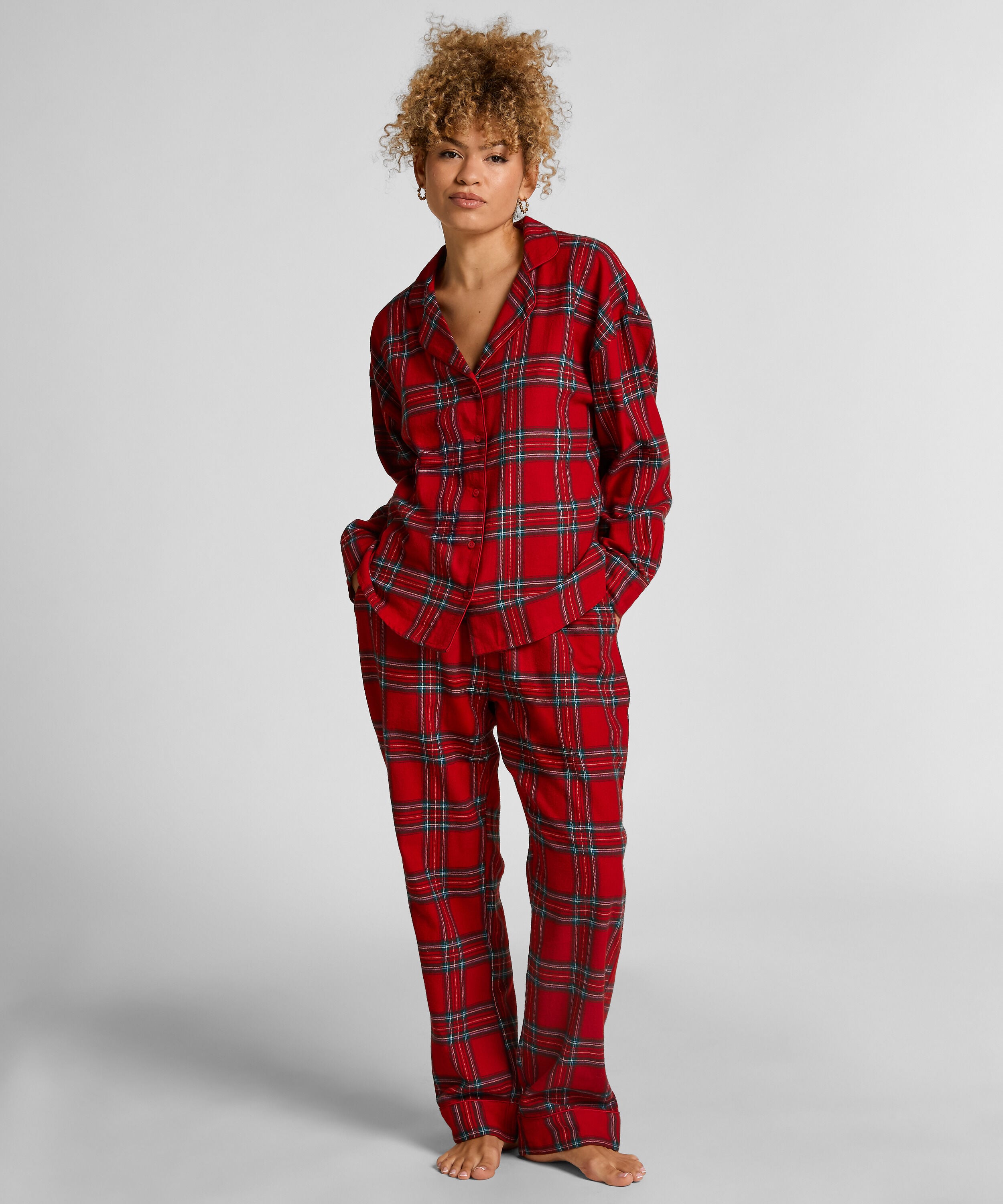 Petite pyjamabroek Flanel, Rood