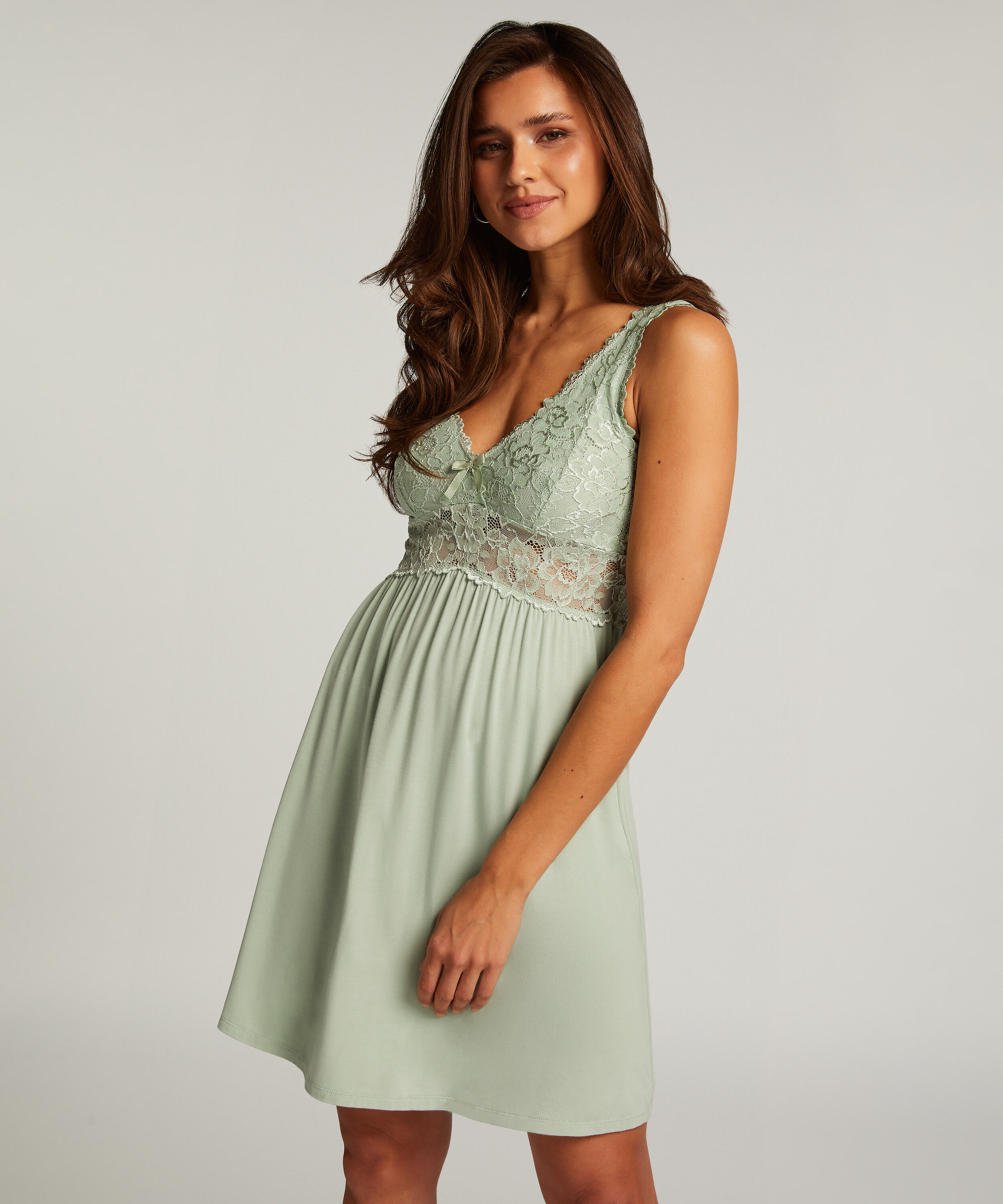 Nuisette Nora dentelle, Vert