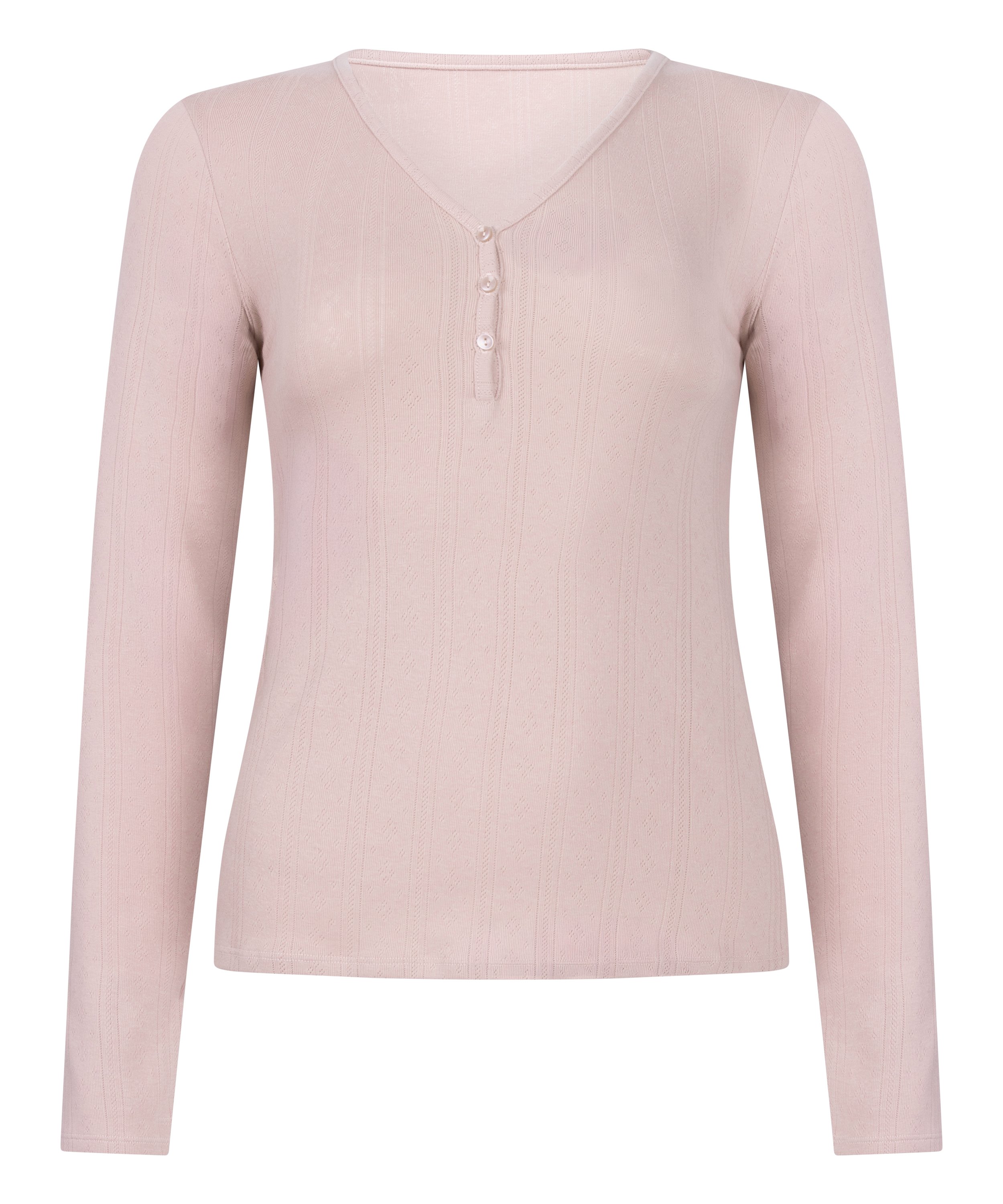 Pyjama top Henley, Roze, main
