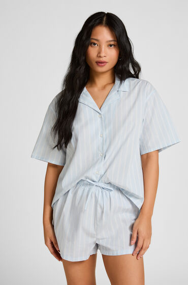 Hunkemöller Gestreept Katoenen Jasje Blauw