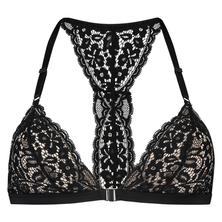 Voorgevormde triangle bralette Rose, Zwart