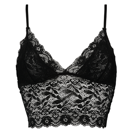 Bralette longline Fancy, Zwart