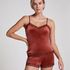 Cami top Velours Lace, Bruin