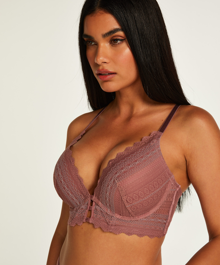 Voorgevormde push-up longline beugel bh Chynna, Paars