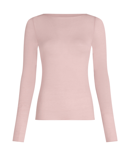 super soft Boothals shirt met Cashmere, Roze