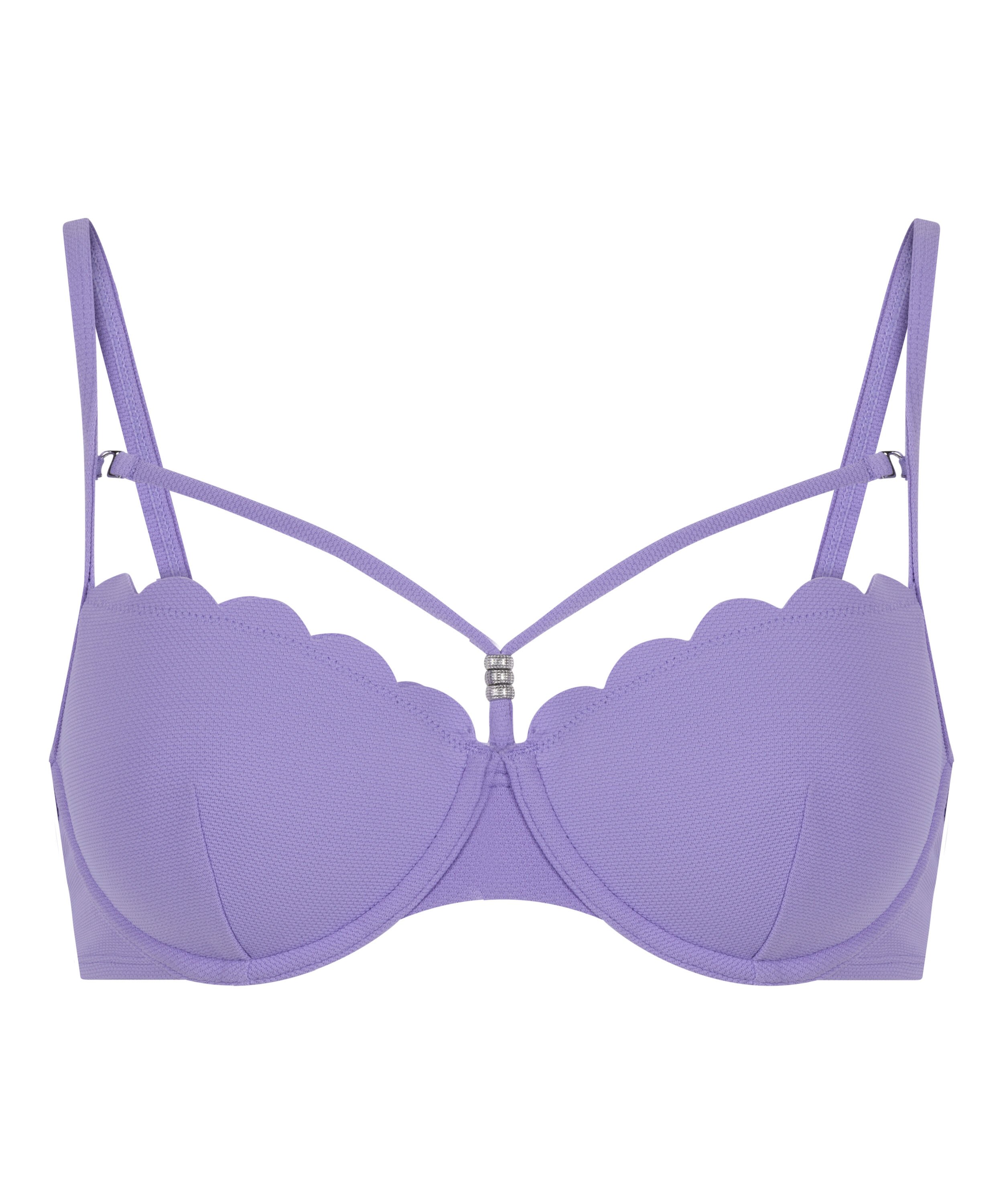 Haut de bikini pr&eacute;form&eacute; &agrave; armatures Scallop, Pourpre