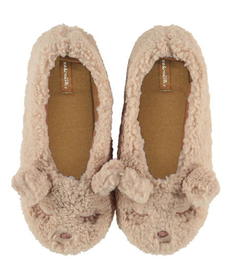 Pantoffels ballerina, Beige