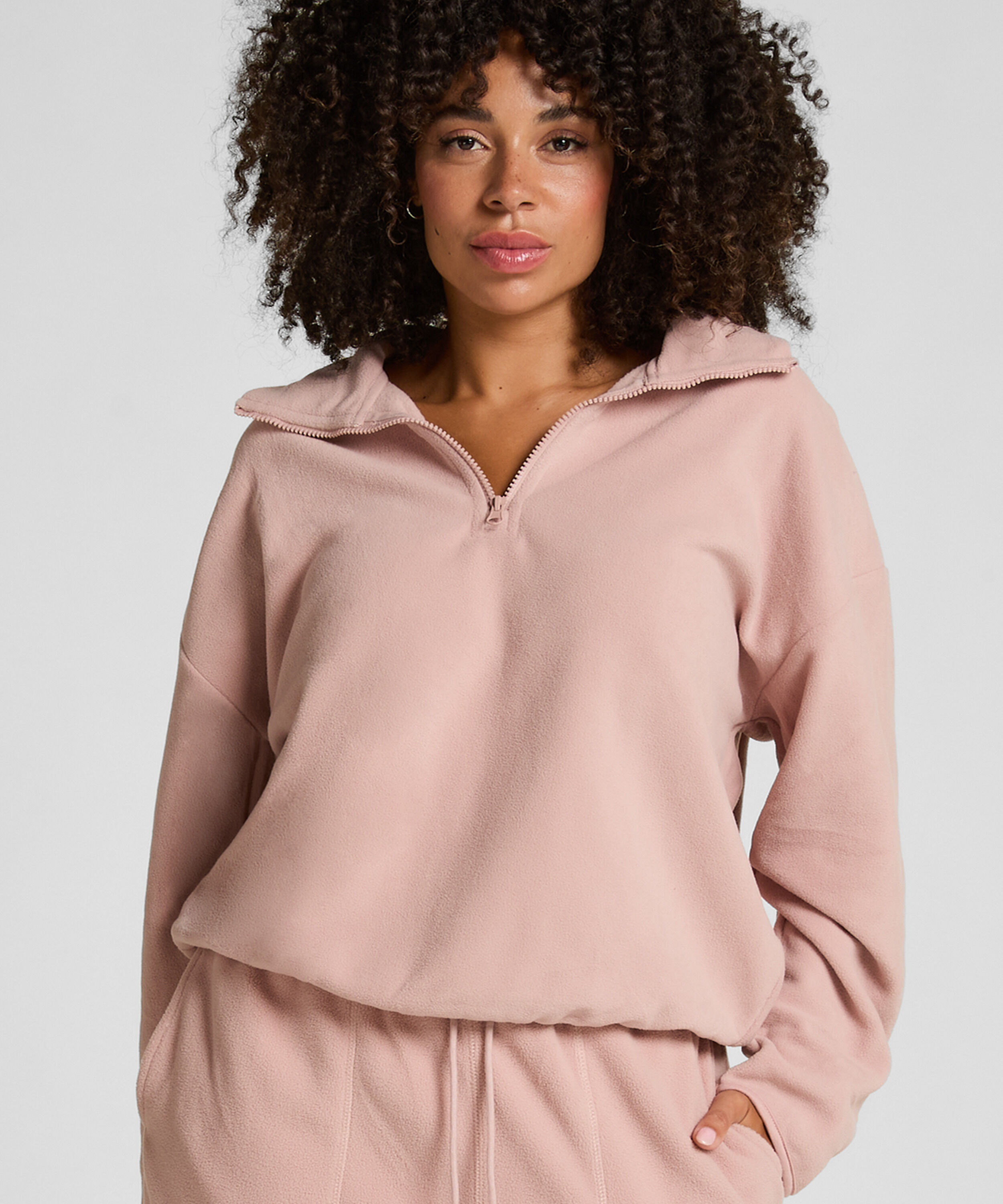 Sportieve fleece top met rits