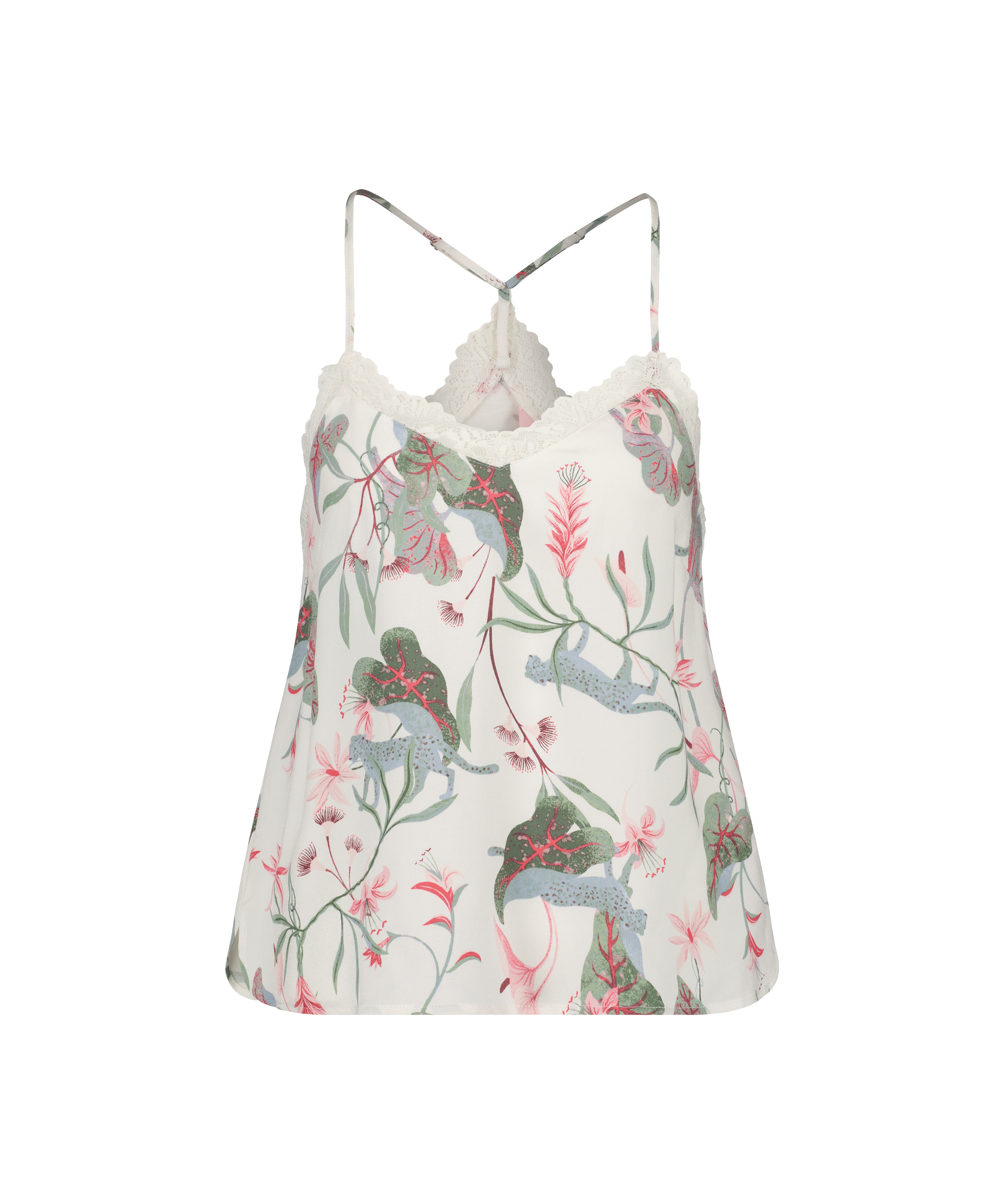 Cami top Woven Lace, Wit, main