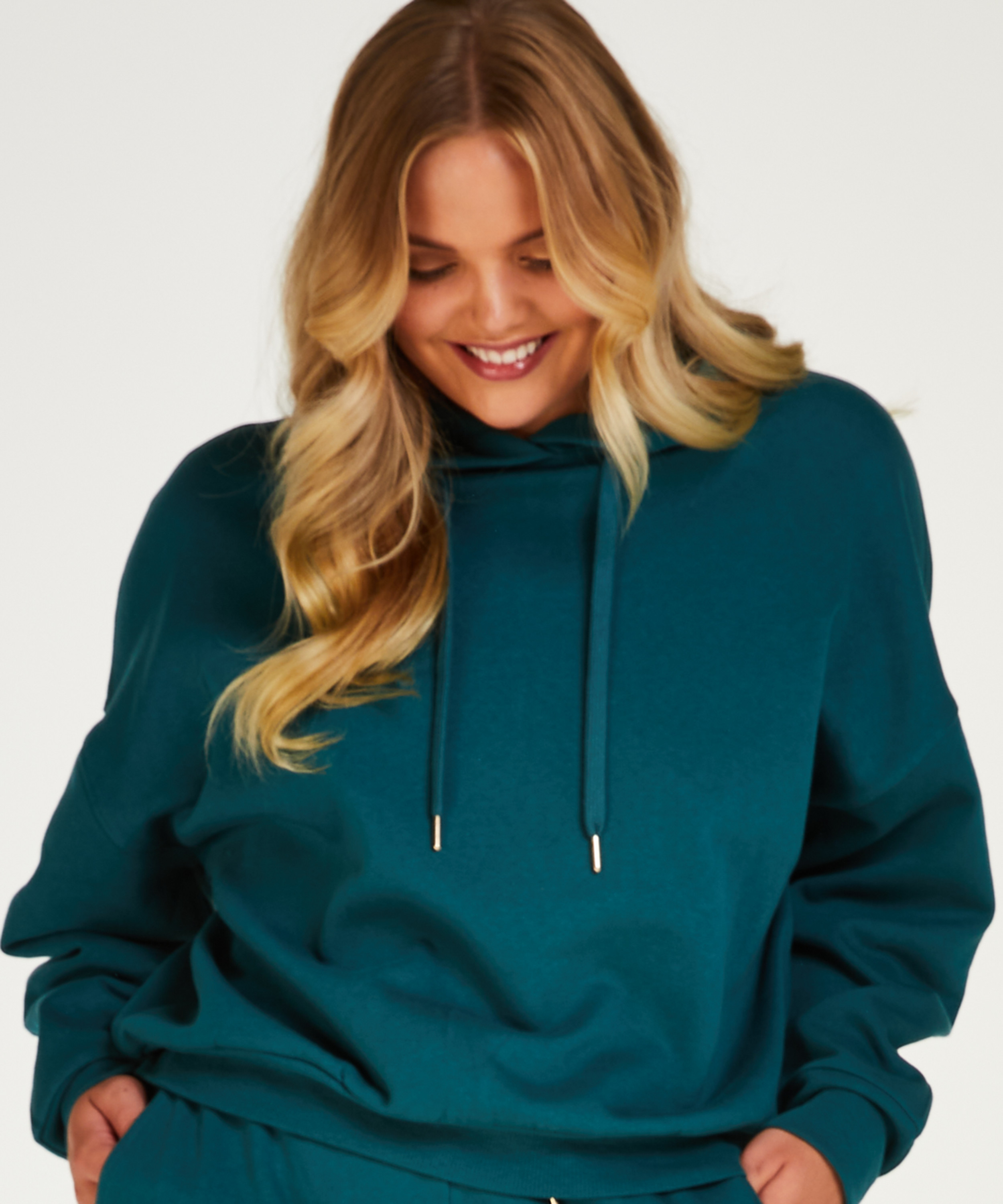 Lange mouwen Hoodie, Blauw, main