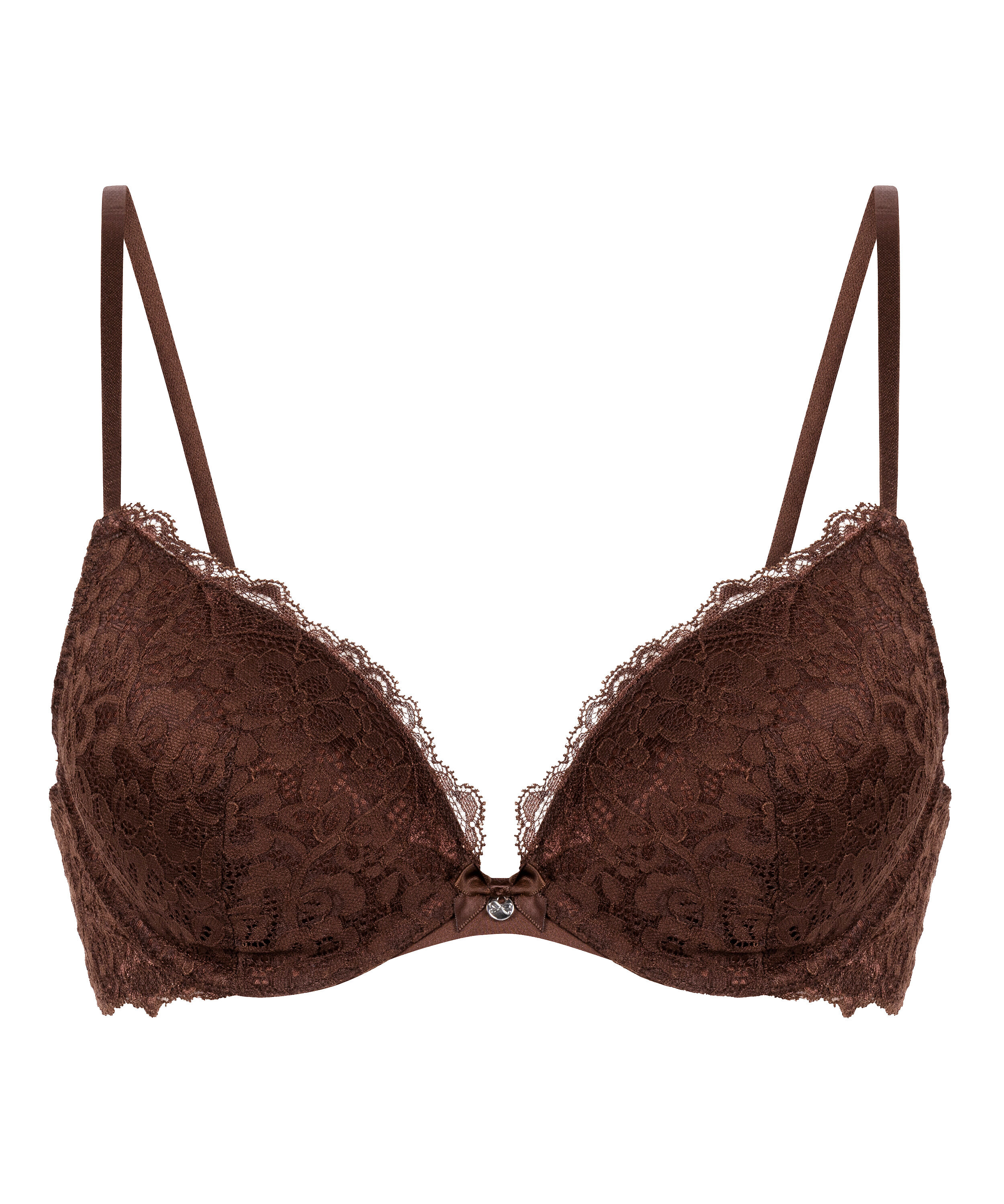 Soutien-gorge &agrave; armatures pr&eacute;form&eacute; push-up Marine, Brun