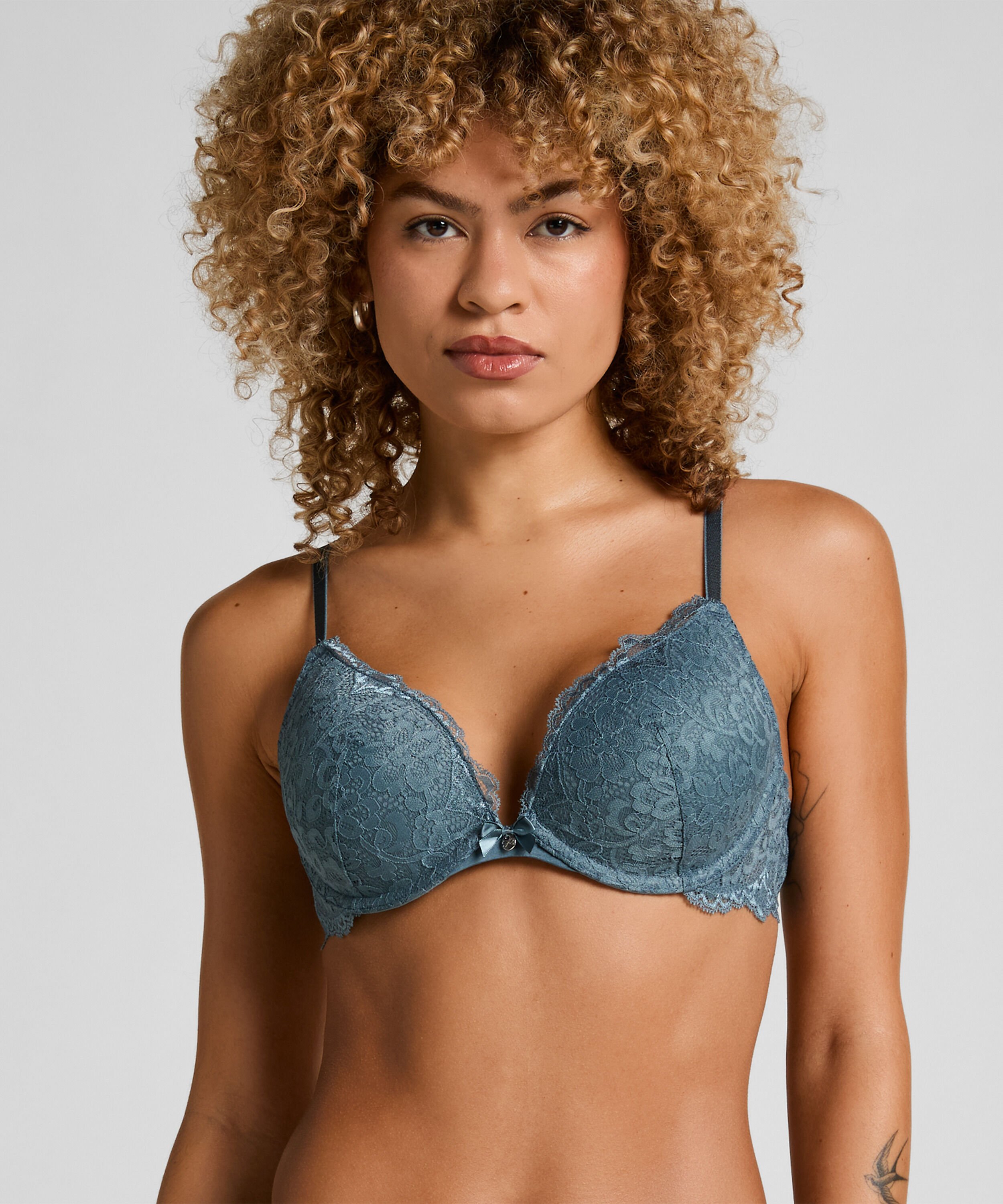 Voorgevormde push-up beugel bh Marine, Blauw