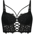 Soutien-gorge à armatures longline push-up préformé Char, Noir