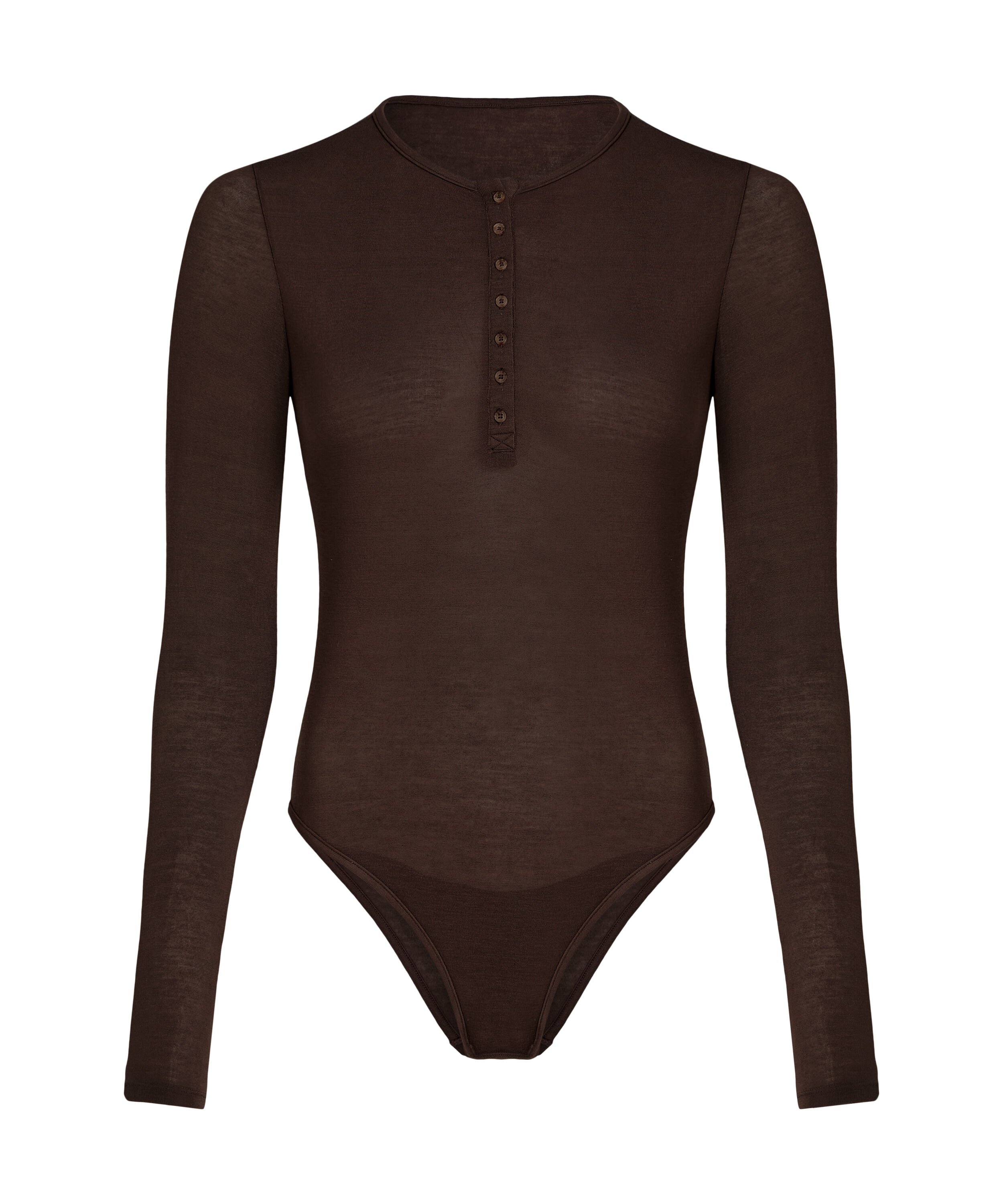 super soft Body haut avec cachemire, Brun