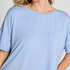Top met korte mouwen, Blauw