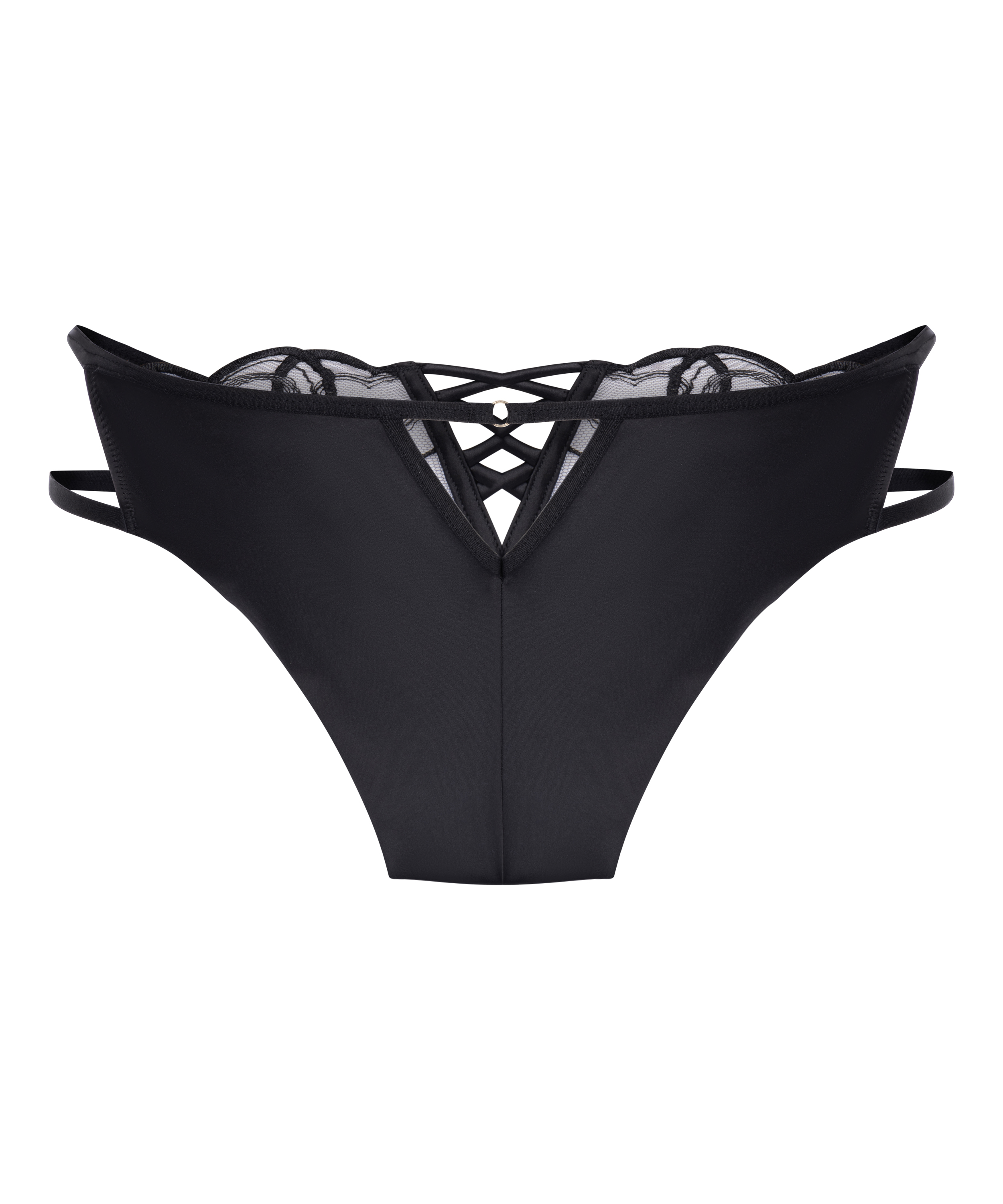 Culotte br&eacute;silienne &eacute;chancr&eacute;e Olivia, Noir, main