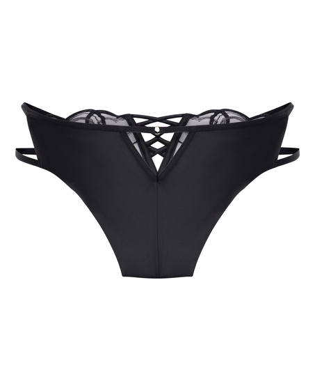 Culotte br&eacute;silienne &eacute;chancr&eacute;e Olivia, Noir