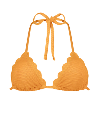 Haut de bikini Scallop Lurex, Orange