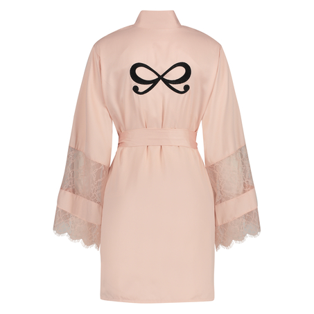 Kimono Satin en dentelle, Rose