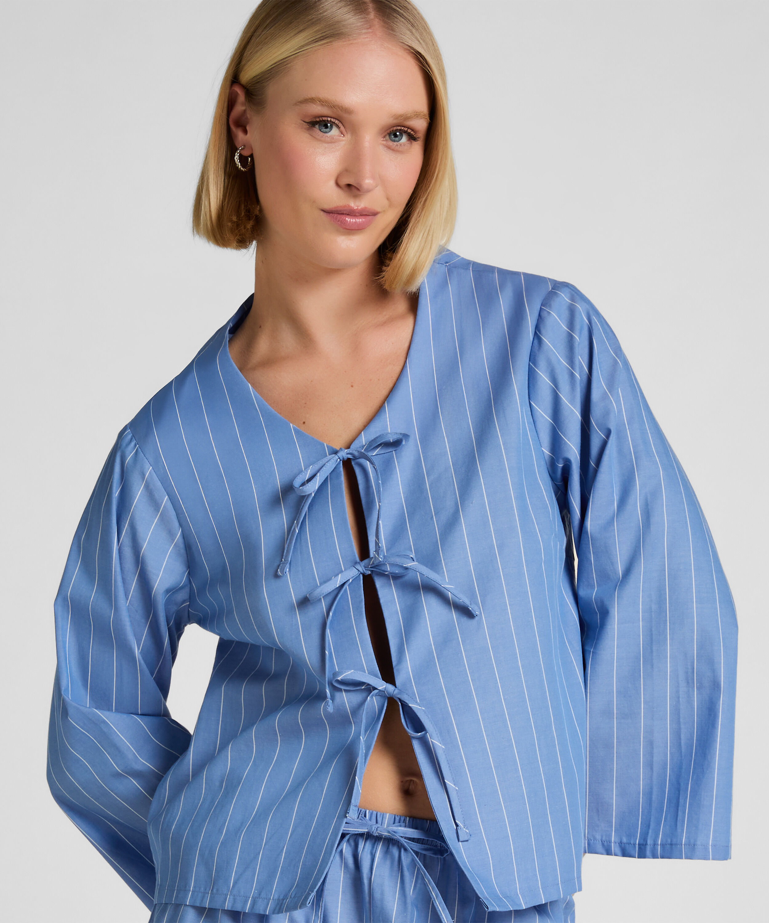 Veste de Pyjama Rayée, Bleu