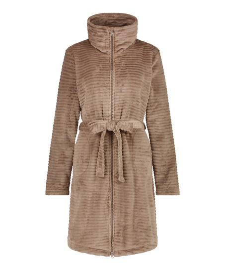 Badjas Zip fleece, Grijs