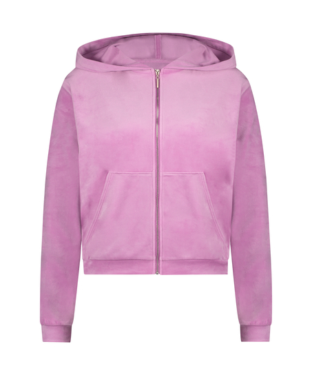 Hoodie jas Velours, Roze