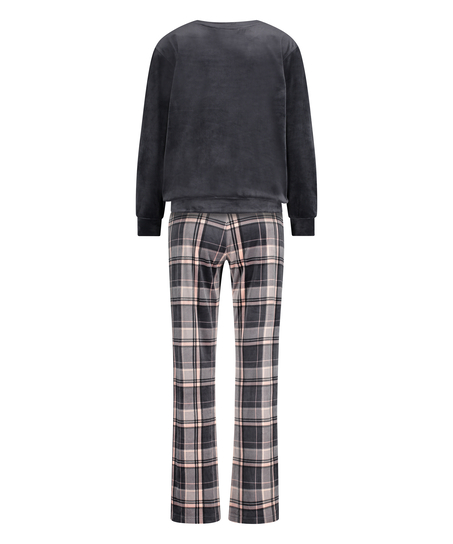 Velours pyjamaset, Grijs