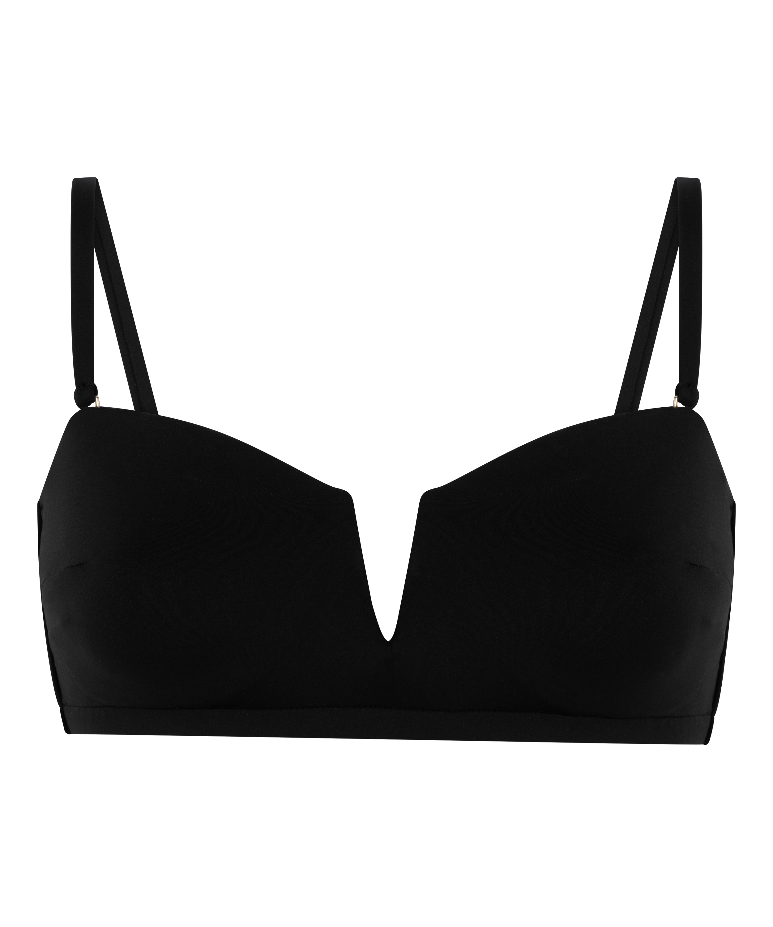 Haut de bikini bandeau en néoprène, Noir, main