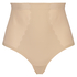 String taille haute avec gaine sculptante en dentelle festonnée - Level 3, Beige