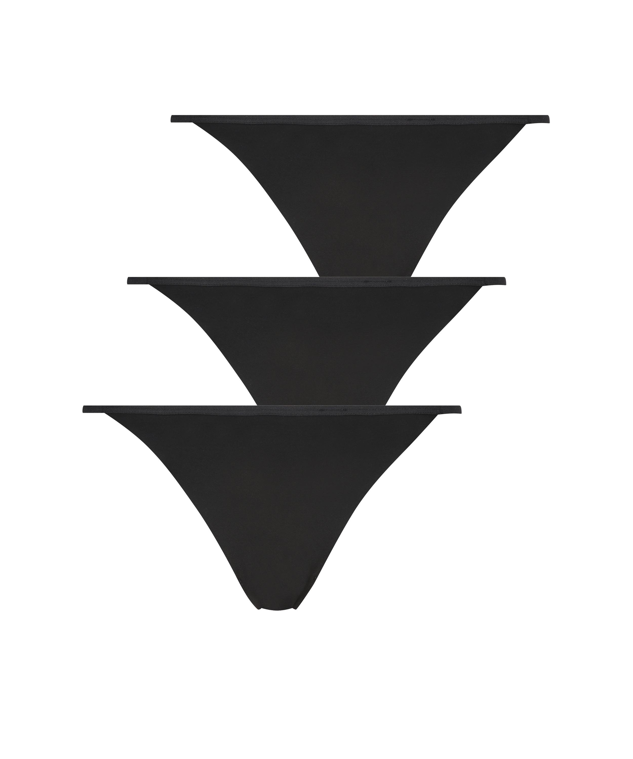 3-pack invisible string, Zwart, main