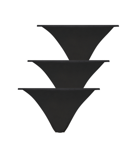 3-pack invisible string, Zwart