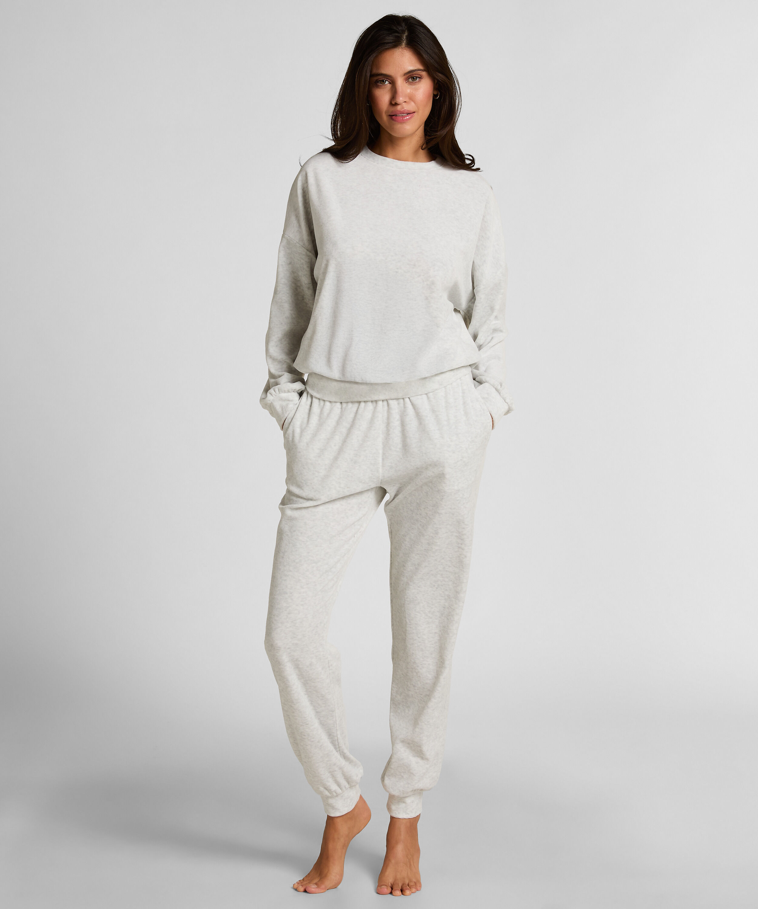 Velours Joggingbroek, Grijs
