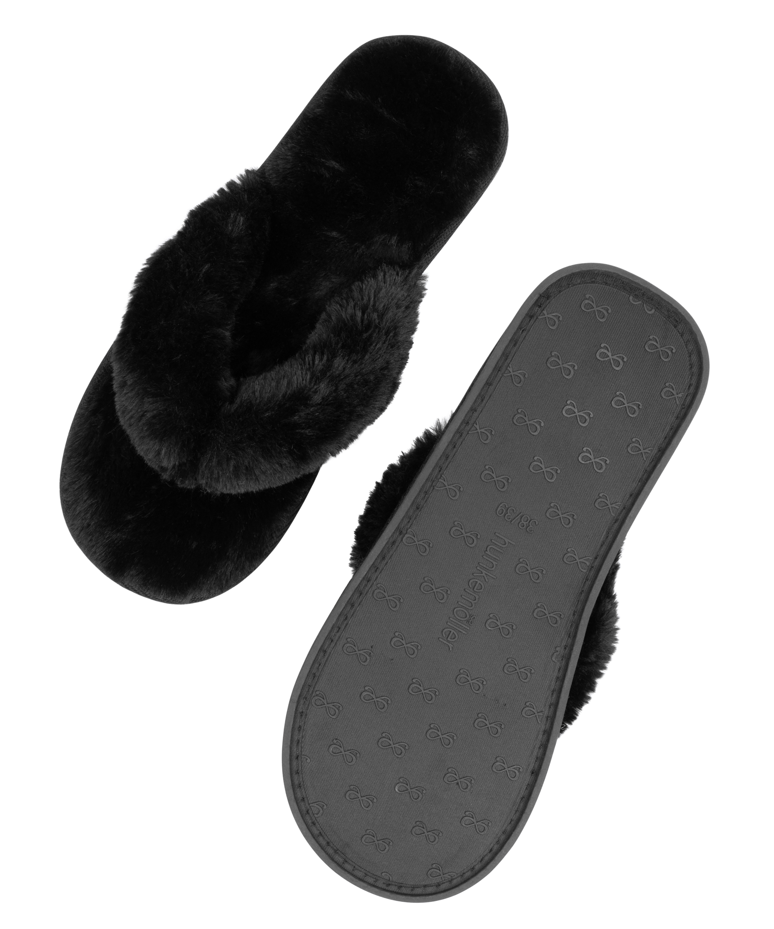 Chaussons Fake Fur, Noir, main