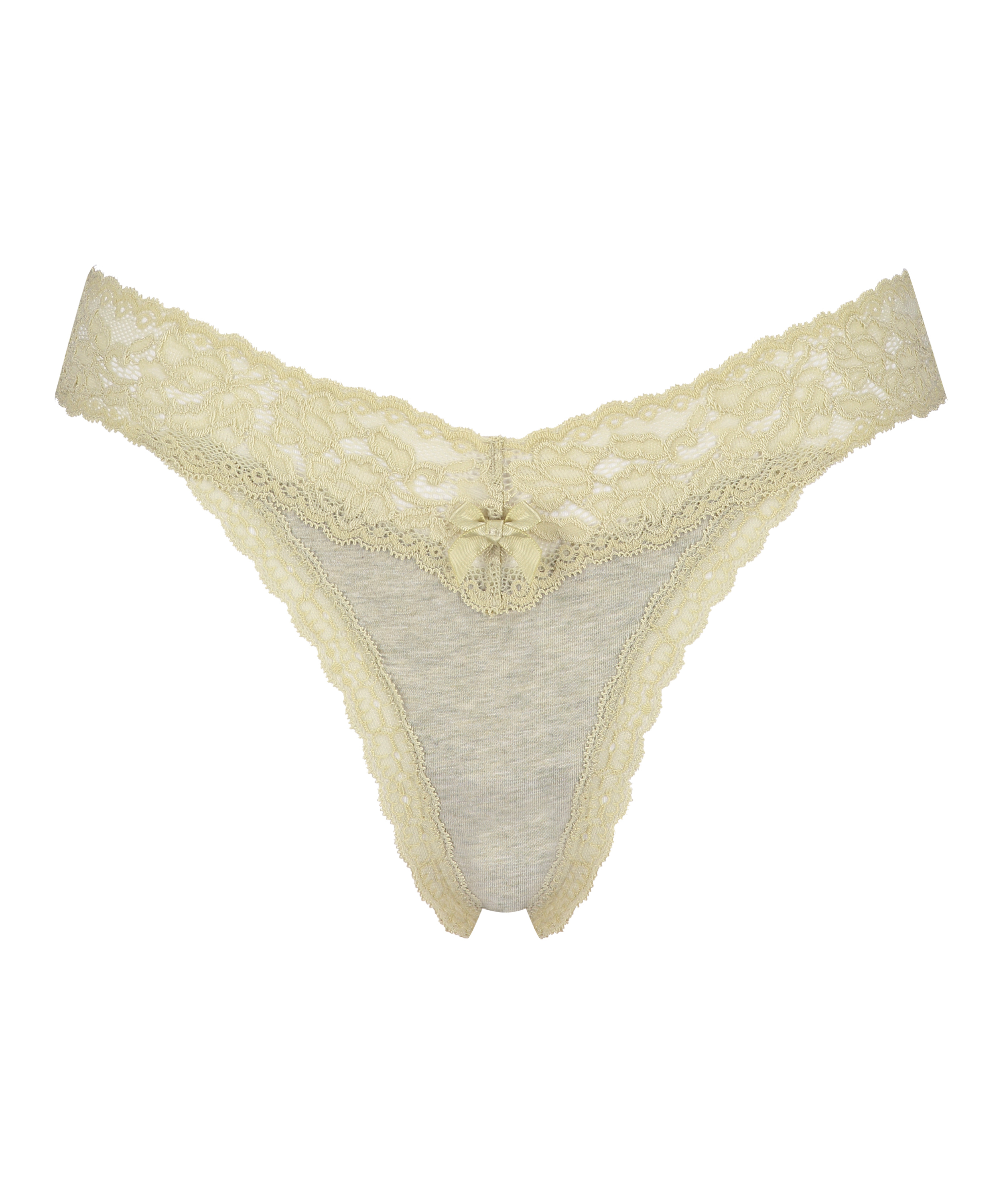 String taille extra basse en coton, Vert, main