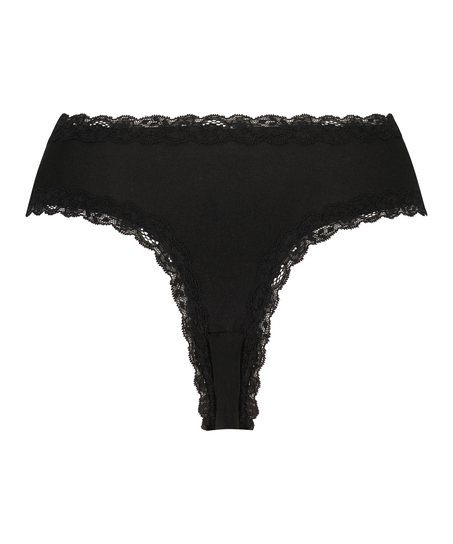 Slip br&eacute;silien V-shape Kyla, Noir