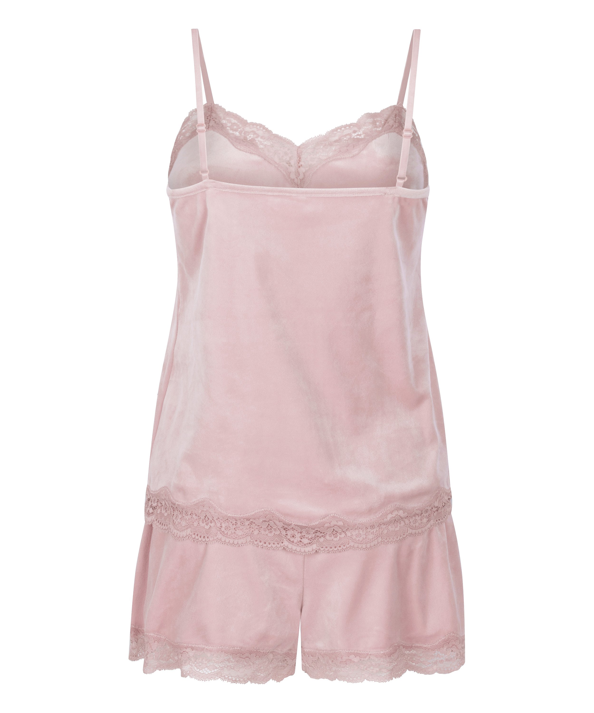 Cami top Velours Lace, Roze, main