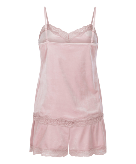 Cami top Velours Lace, Roze