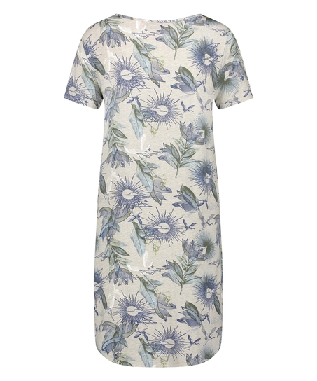 Chemise de nuit &agrave; manches courtes Jersey, Beige