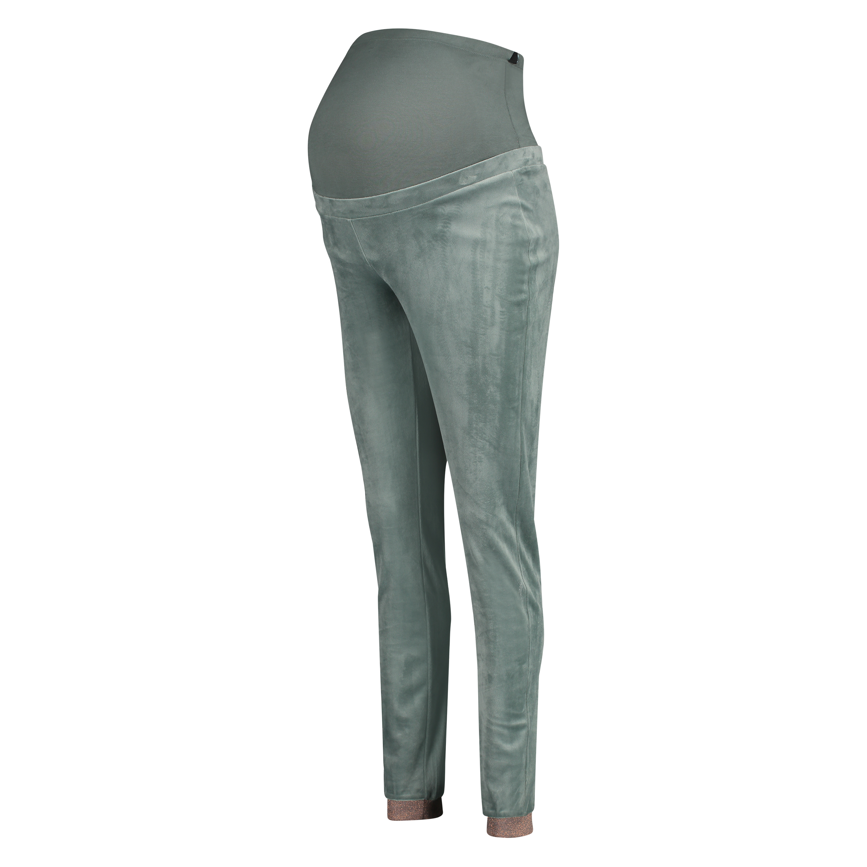 Jogger velours lurex maternity, Vert, main