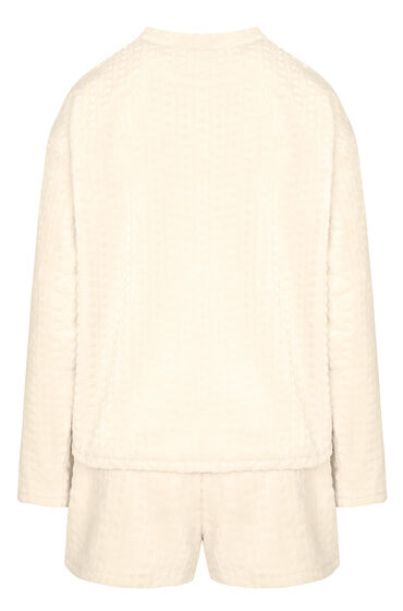 Hunkemöller Pyjama Set Cable Fleece Heart Wit, foto 2