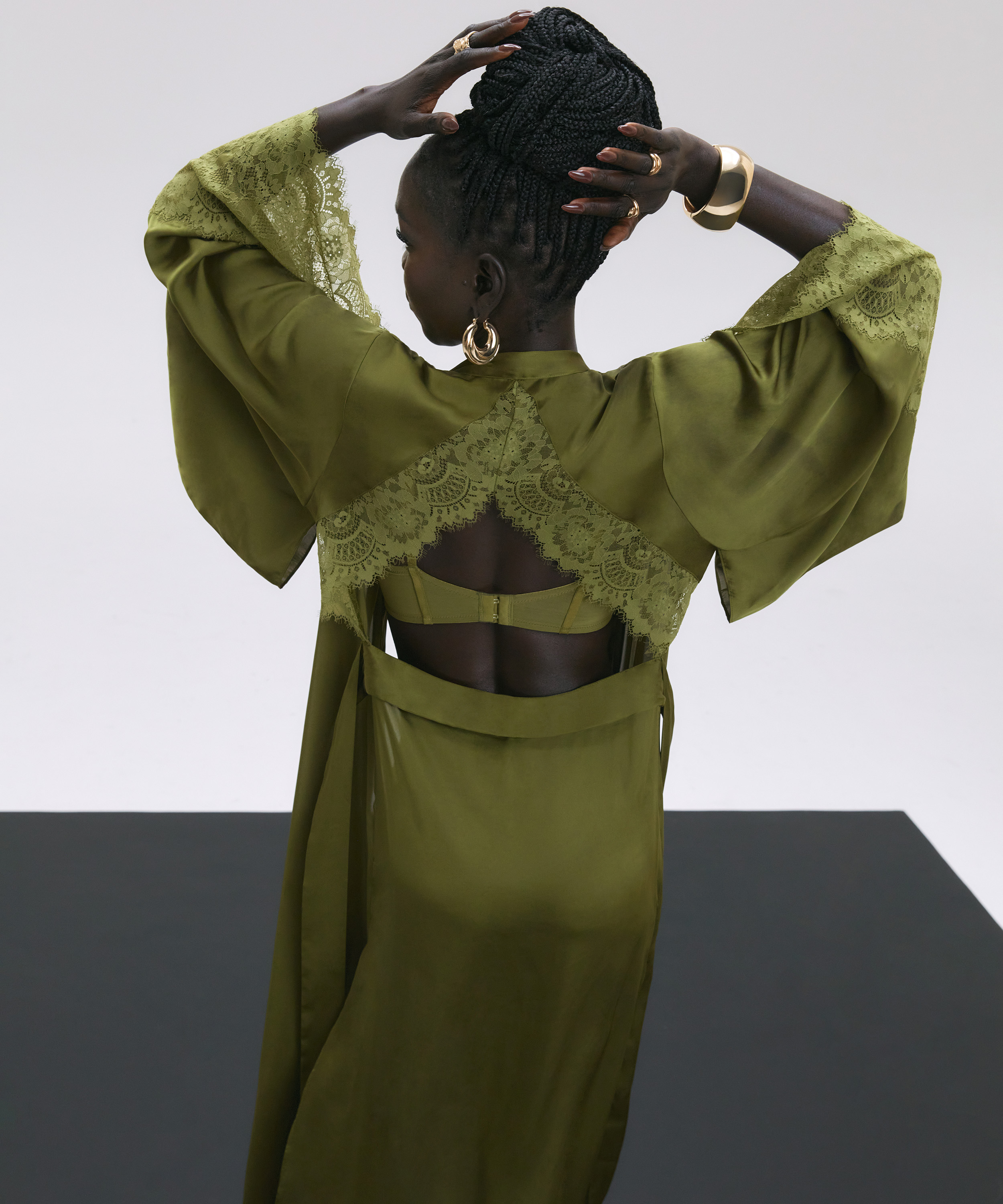 Kimono Satin, Groen, main