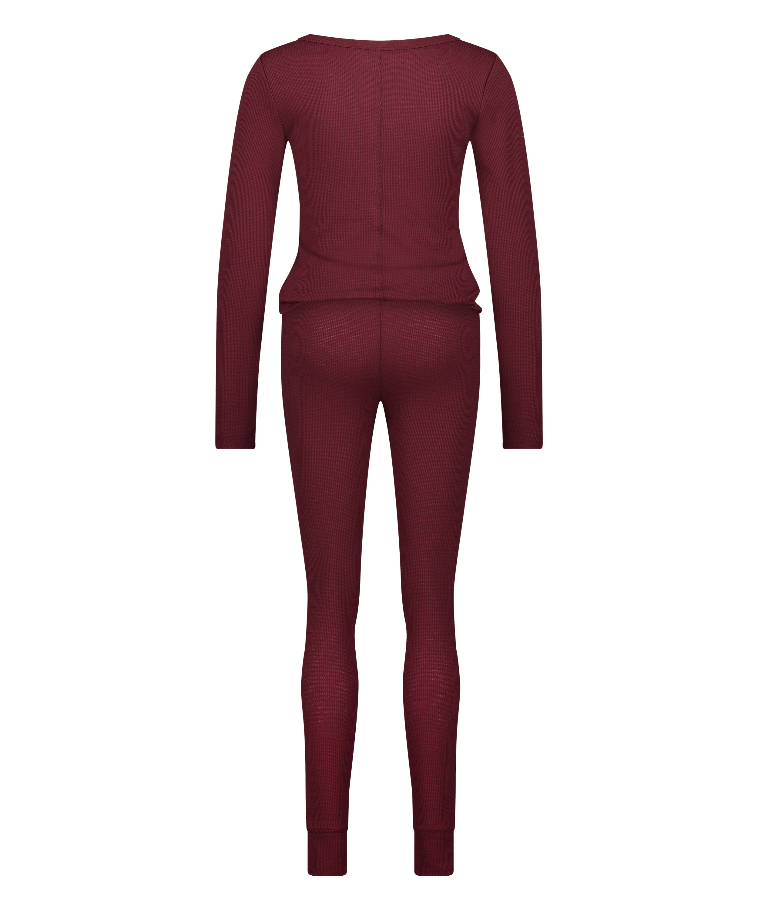 Pyjama Waffle Placket, Pourpre, main