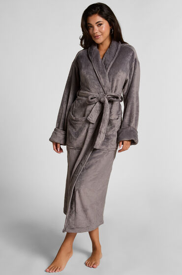 Hunkemöller Badjas Van Zachte Fleece Grijs