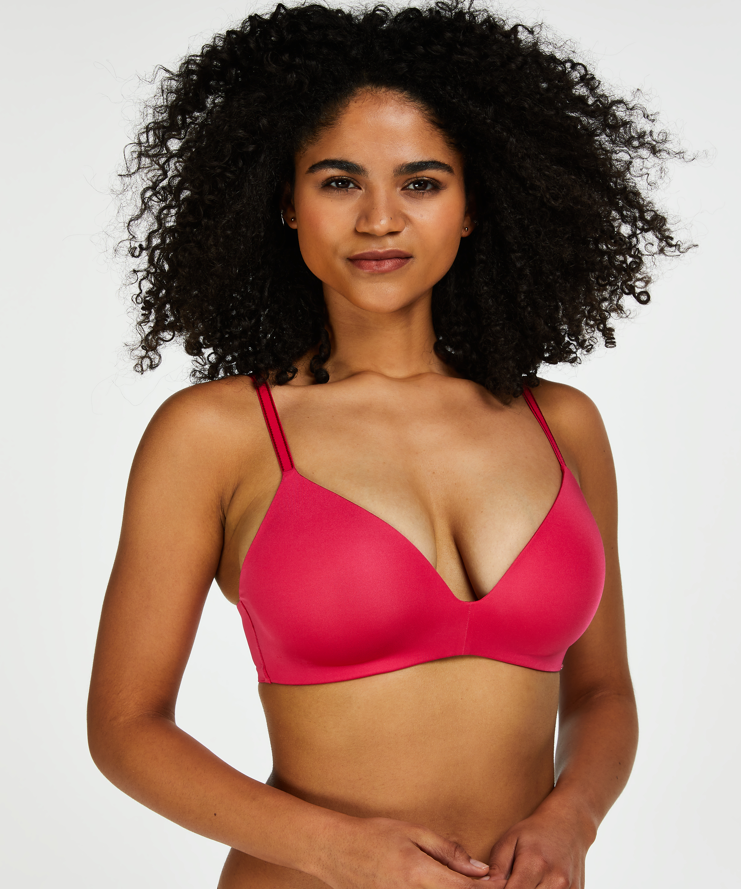Voorgevormde push-up bh zonder beugel Mona, Roze, main