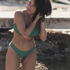 Slip de Bikini Échancrés Scallop, Vert