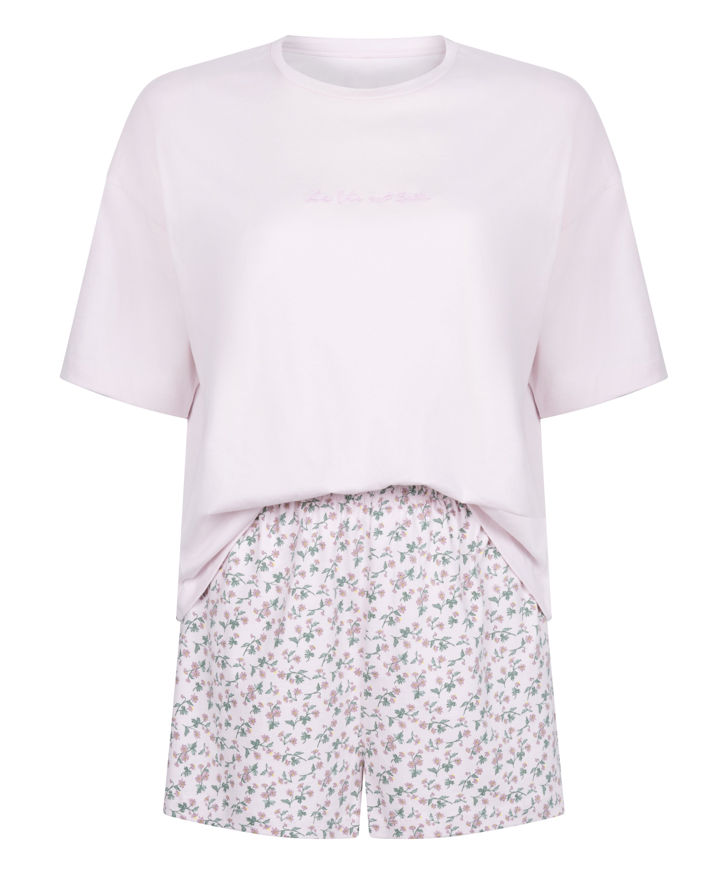 Pyjama Set Cotton Jersey Short, Pourpre, main