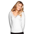 Top v-neck lace, Blanc