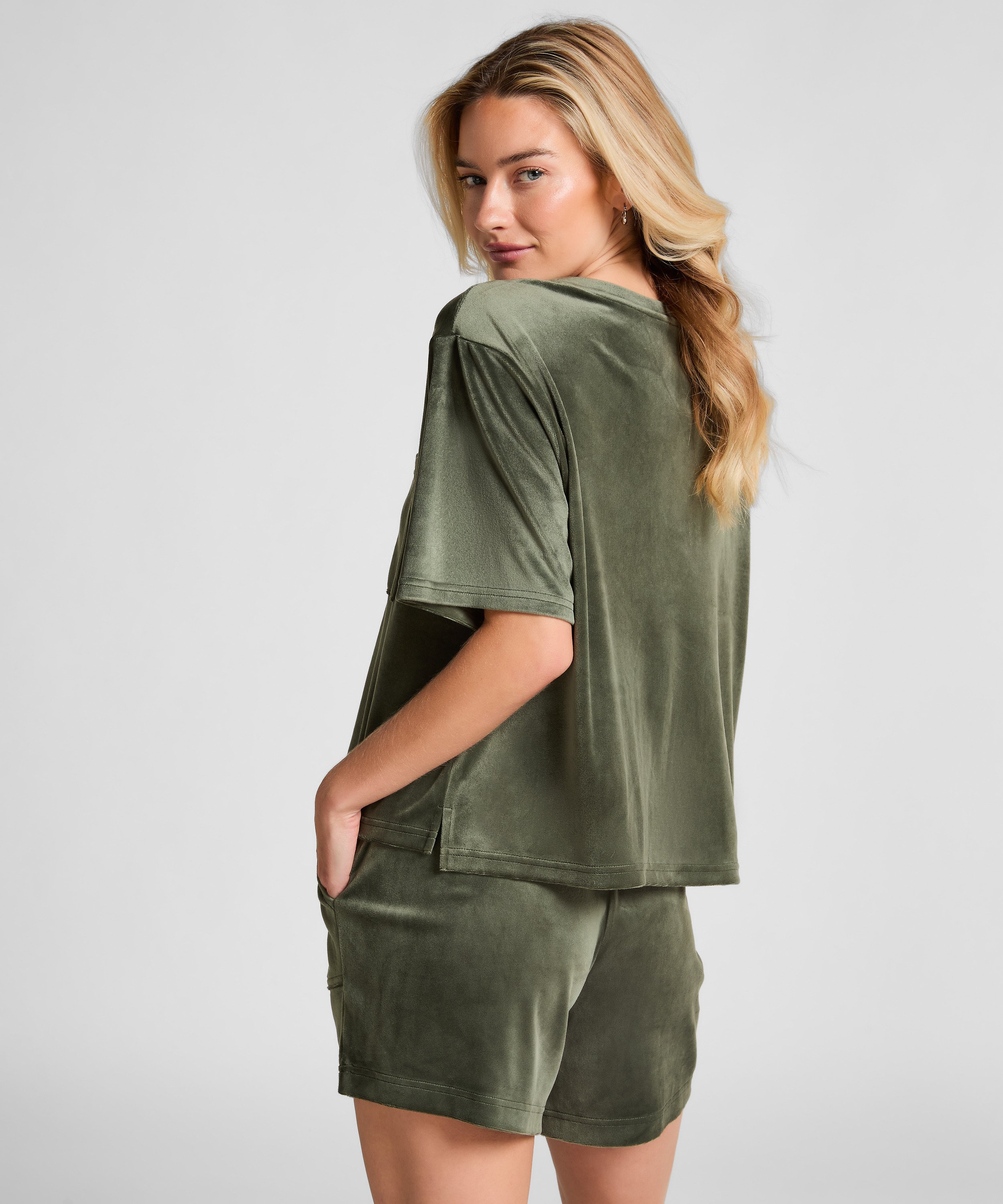Top Velours Pocket, Groen, main