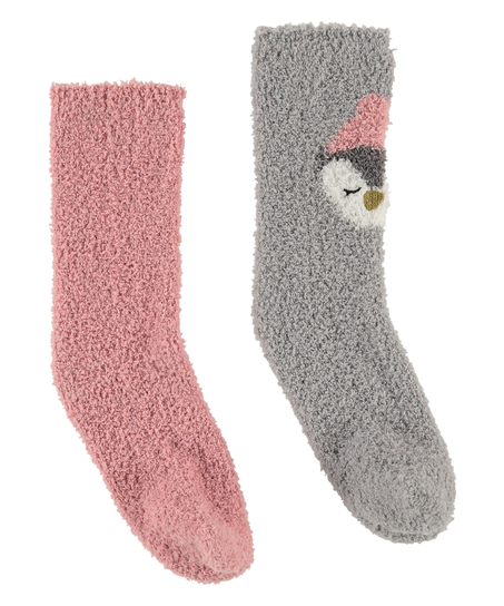 2 paires de chaussettes Cosy, Gris